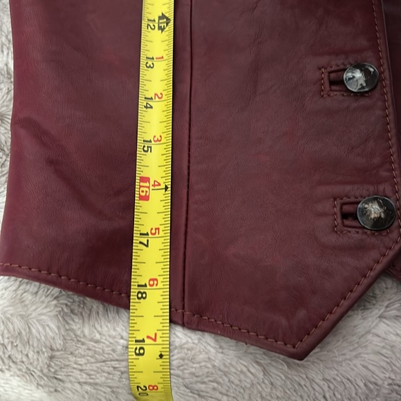 Hell-bent leather goods vintage 70s/80s burgundy, suede leather vest small - Picture 6 of 7